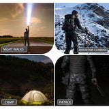 Baseball LED Flashlight Rechargeable Zoom Police Security Torch Baton Lamp Light - Close-Up Angle