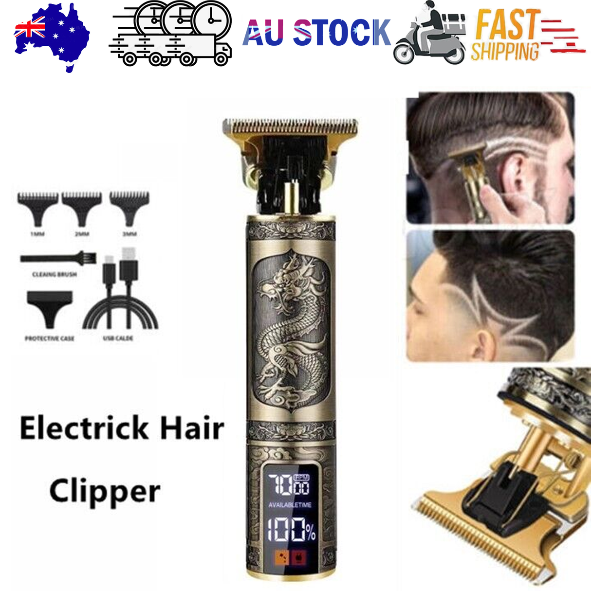 Professional Mens Hair Clippers Shaver Trimmers Machine Cordless Beard Electric