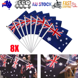 Small Waver Hand Held Aussie Flags Party Supplies Banner AU 8pcs Australia Flag