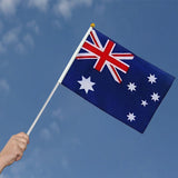 Small Waver Hand Held Aussie Flags Party Supplies Banner AU 8pcs Australia Flag - Front View