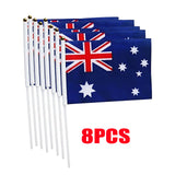 Small Waver Hand Held Aussie Flags Party Supplies Banner AU 8pcs Australia Flag - Side View