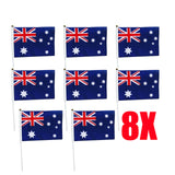Small Waver Hand Held Aussie Flags Party Supplies Banner AU 8pcs Australia Flag - Close-Up Angle