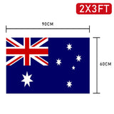 2 Pack Australian Aussie Flag Australia Anzac Day Oz AU 2x3ft 60x90cm Polyester - 45-Degree Angle