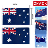 2 Pack Australian Aussie Flag Australia Anzac Day Oz AU 2x3ft 60x90cm Polyester - Rear View