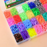 40Grids Rainbow Loom Bands Rubber Bracelet Making Kit S Clips Beads DIY Toys - Front View