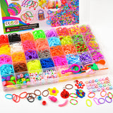 40Grids Rainbow Loom Bands Rubber Bracelet Making Kit S Clips Beads DIY Toys - Top-Down View