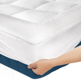 Luxury Mattress Topper Pillowtop Bedding Mat Pad Fitted Cover Underlay KING - Top-Down View