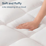 Luxury Mattress Topper Pillowtop Bedding Mat Pad Fitted Cover Underlay KING - Rear View