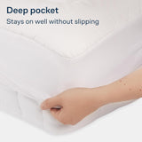 Luxury Mattress Topper Pillowtop Bedding Mat Pad Fitted Cover Underlay SINGLE - Low Angle
