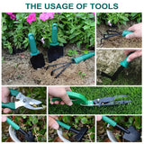 Shovel Harrow Potted Flower Gardening Tools Gift Kit Glove Garden Tool 10Pcs/Set - Front View