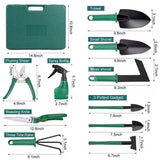 Shovel Harrow Potted Flower Gardening Tools Gift Kit Glove Garden Tool 10Pcs/Set - 45-Degree Angle
