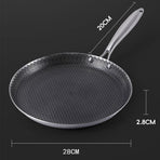 28cm Stainless Steel Crepe Pan Non-Stick Pan Honeycomb Coating Frying Pan Pizza6299