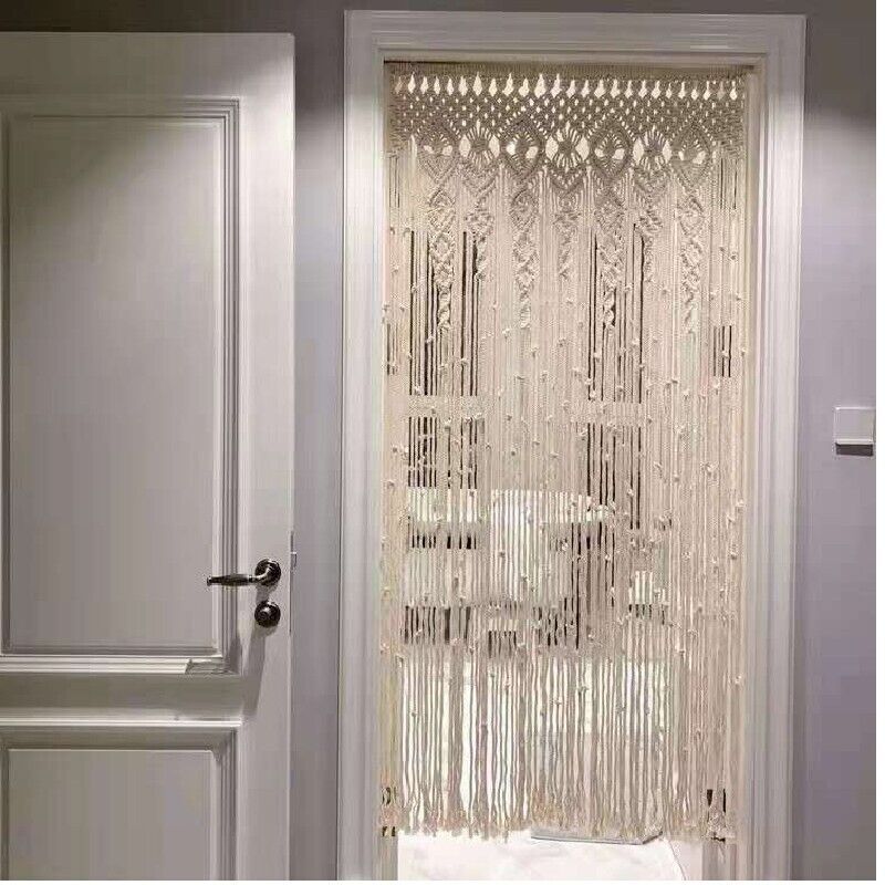 2m Heavy Duty Macrame Curtain Boho Woven Wall Hanging Window Doorway Wedding, image 5