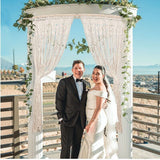 2m Heavy Duty Macrame Curtain Boho Woven Wall Hanging Window Doorway Wedding - Low Angle