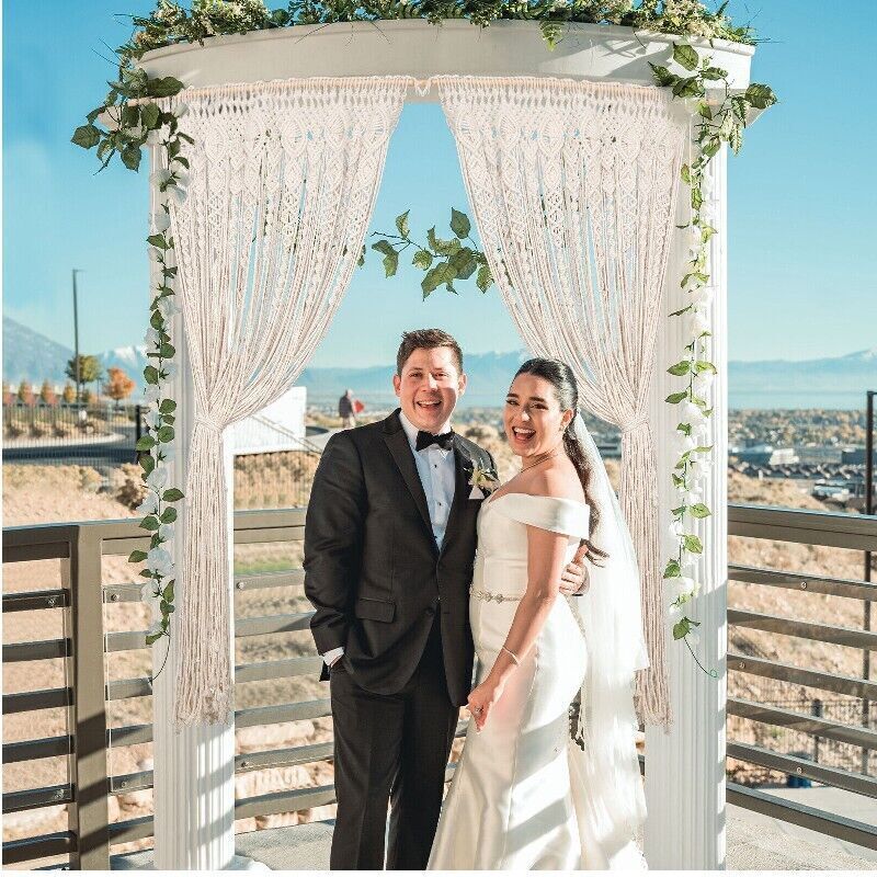 2m Heavy Duty Macrame Curtain Boho Woven Wall Hanging Window Doorway Wedding, image 8