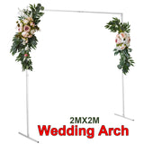 Wedding Arch White Square Backdrop Flower Display Stand Background 2.2M - Front View