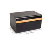 Wooden Storage Chest With Movable Tray Wood Lockable Stash Box Rolling Tray Gift - Front View