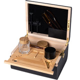 Wooden Storage Chest With Movable Tray Wood Lockable Stash Box Rolling Tray Gift - Extra Image