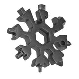 18 in 1 Multi-tool Snowflake Bottle Opener Stainless Keychain Wrench Screwdriver Black - Top-Down View