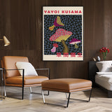 Wall Art Mushroom By Yayoi Kusama Black Frame Canvas 60cmx90cm - Front View