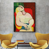 Wall Art 50cmx70cm The dream by Pablo Picasso Gold Frame Canvas - Front View