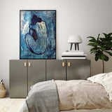 Wall Art 50cmx70cm Blue Nude by Pablo Picasso Black Frame Canvas - Front View