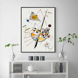 Wall Art 70cmx100cm Delicate Tension By Wassily Kandinsky Black Frame Canvas - Top-Down View