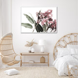 Wall Art 70cmx100cm Eucalyptus in Bloom White Frame Canvas - Front View