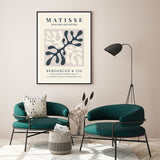 Wall Art 70cmx100cm Henri Matisse Black Frame Canvas - Side View