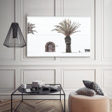Wall Art 70cmx100cm European Palm Tree White Frame Canvas - Top-Down View