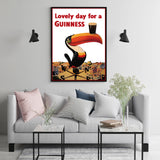 Wall Art 50cmx70cm Beer Lovely Day For A Guinness Black Frame Canvas - Side View