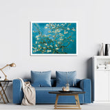 Wall Art 60cmx90cm Van Gogh Almond Blossom White Frame Canvas