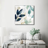 Wall Art 70cmx70cm Watercolour style leaves 2 Sets White Frame Canvas - Side View