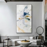 Wall Art 50cmx100cm Abstract Watercolour Style Black Frame Canvas - Front View