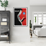 Wall Art 50cmx70cm Fashion Bally Black Frame Canvas - Side View