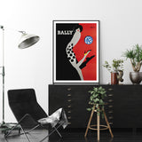 Wall Art 50cmx70cm Fashion Bally Black Frame Canvas - Top-Down View