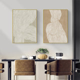 Wall Art 50cmx70cm Abstract Line 2 Sets Gold Frame Canvas - Front View