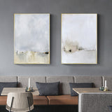 Wall Art 60cmx90cm Abstract golden white 3 Sets Gold Frame Canvas - Top-Down View
