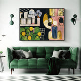 Wall Art 70cmx100cm Moroccans By Henri Matisse Black Frame Canvas - Front View