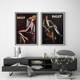 Wall Art 40cmx60cm Bally Man & Woman 2 Sets Black Frame Canvas - Front View