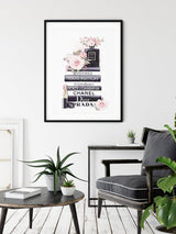 Wall Art 60cmx90cm Fashion Book Black Frame Canvas - Front View