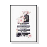 Wall Art 60cmx90cm Fashion Book Black Frame Canvas - Top-Down View