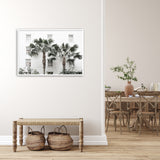 Wall Art 50cmx70cm Palm Tree White Frame Canvas - Side View