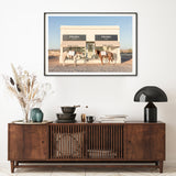 Wall Art 60cmx90cm Horses Fashion Black Frame Canvas - Top-Down View