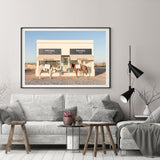 Wall Art 70cmx100cm Horses Fashion Black Frame Canvas - Side View
