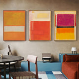 Wall Art 50cmx70cm Colourful 3 Sets By Mark Rothko Black Frame Canvas - Front View