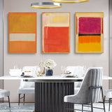 Wall Art 50cmx70cm Colourful 3 Sets By Mark Rothko Black Frame Canvas - Side View