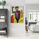 Wall Art 60cmx90cm Versus Medici Black Frame Canvas - Side View