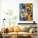 Wall Art 50cmx70cm Pop Art Head Black Frame Canvas - Side View