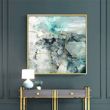 Wall Art 60cmx60cm Marbled Green 2 Sets Gold Frame Canvas - 45-Degree Angle